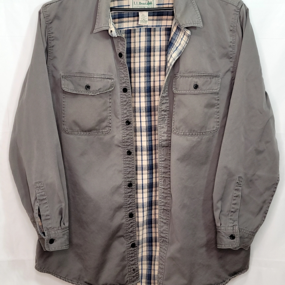 LL Bean Flannel Lined Shirt Large - Picture 11 of 13